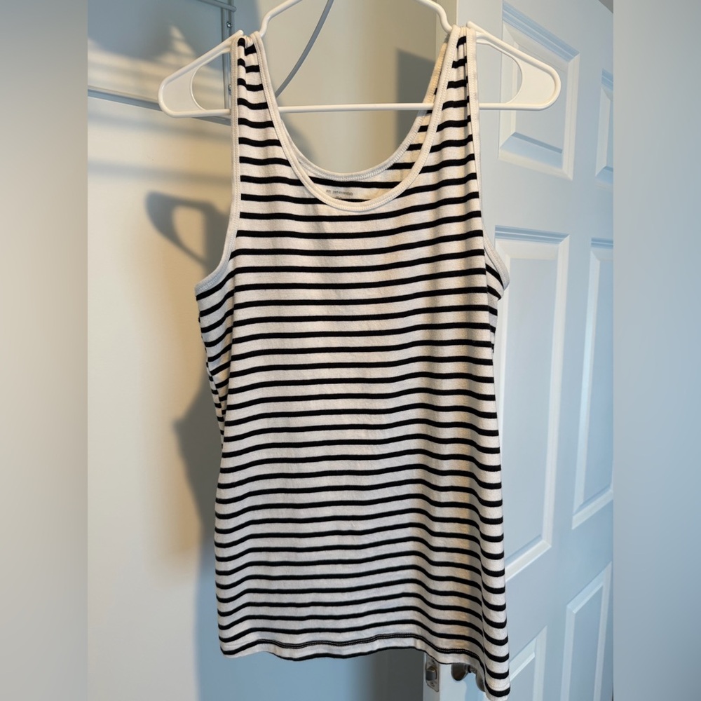Amazon Essentials Black and White Striped Tank Top